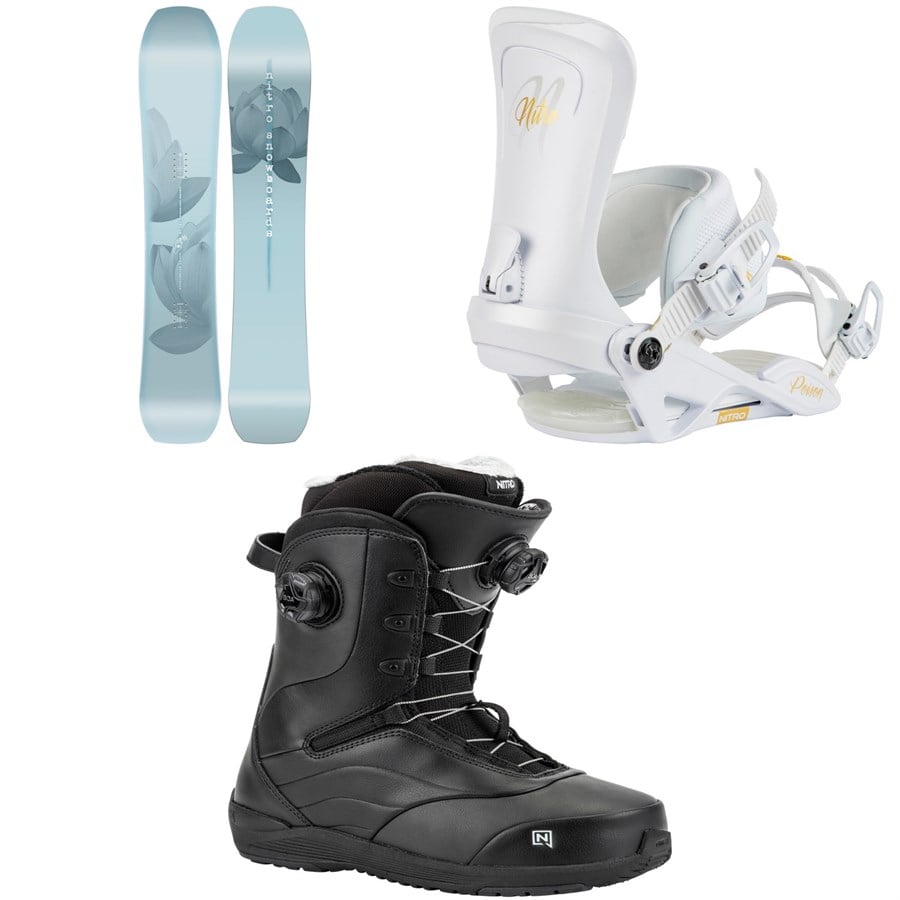 Nitro Karma Snowboard + Poison Snowboard Bindings + Crown Boa Snowboard Boots - Women's 2025