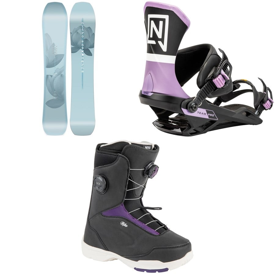Nitro Karma Snowboard + Team Pro Snowboard Bindings + Scala Boa Snowboard Boots - Women's 2025