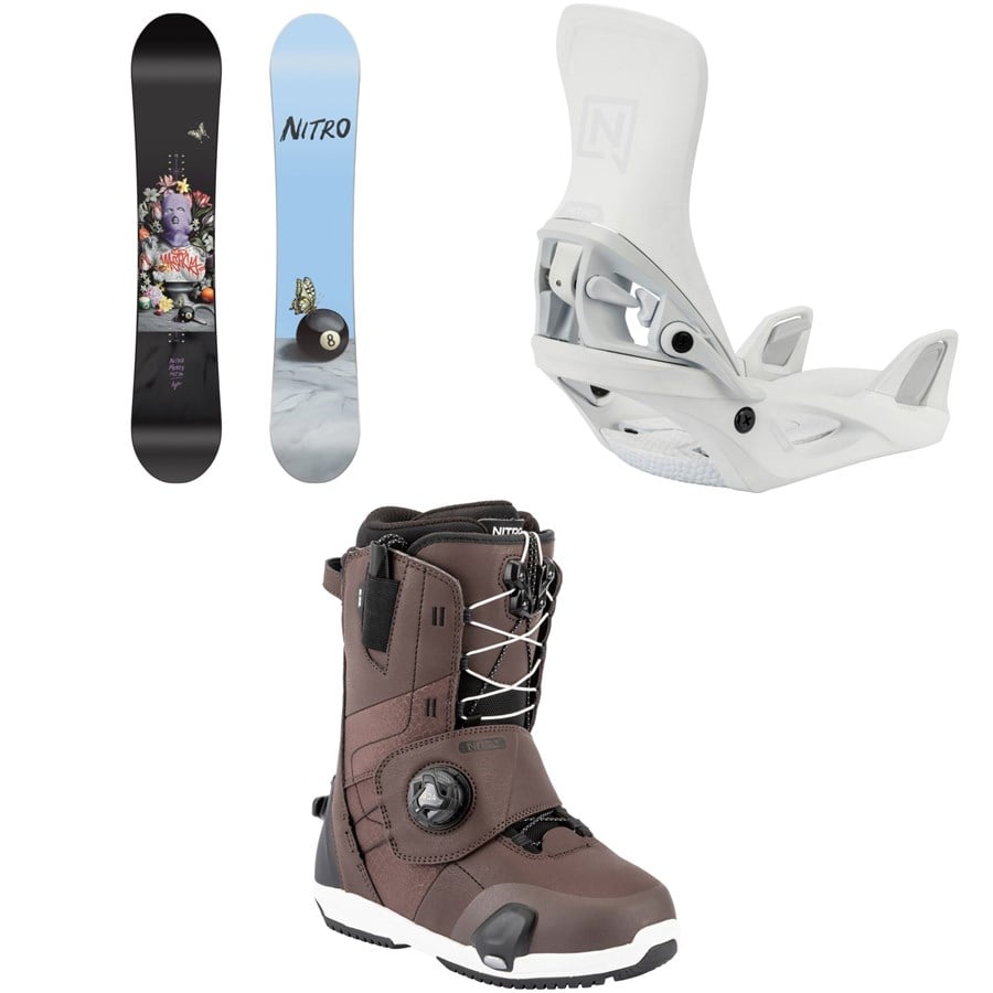 Nitro Mercy Snowboard + Step On Snowboard Bindings + Monarch Step On TLS Snowboard Boots - Women's 2026