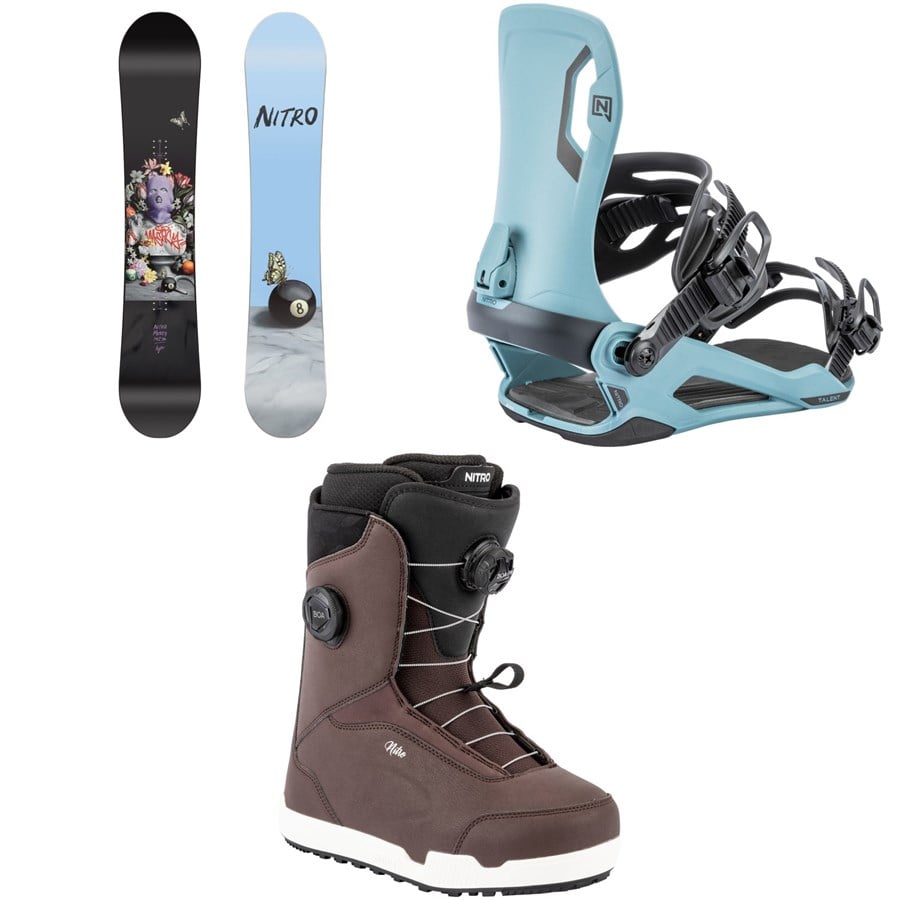 Nitro Mercy Snowboard + Talent Snowboard Bindings + Scala Boa Snowboard Boots - Women's 2026