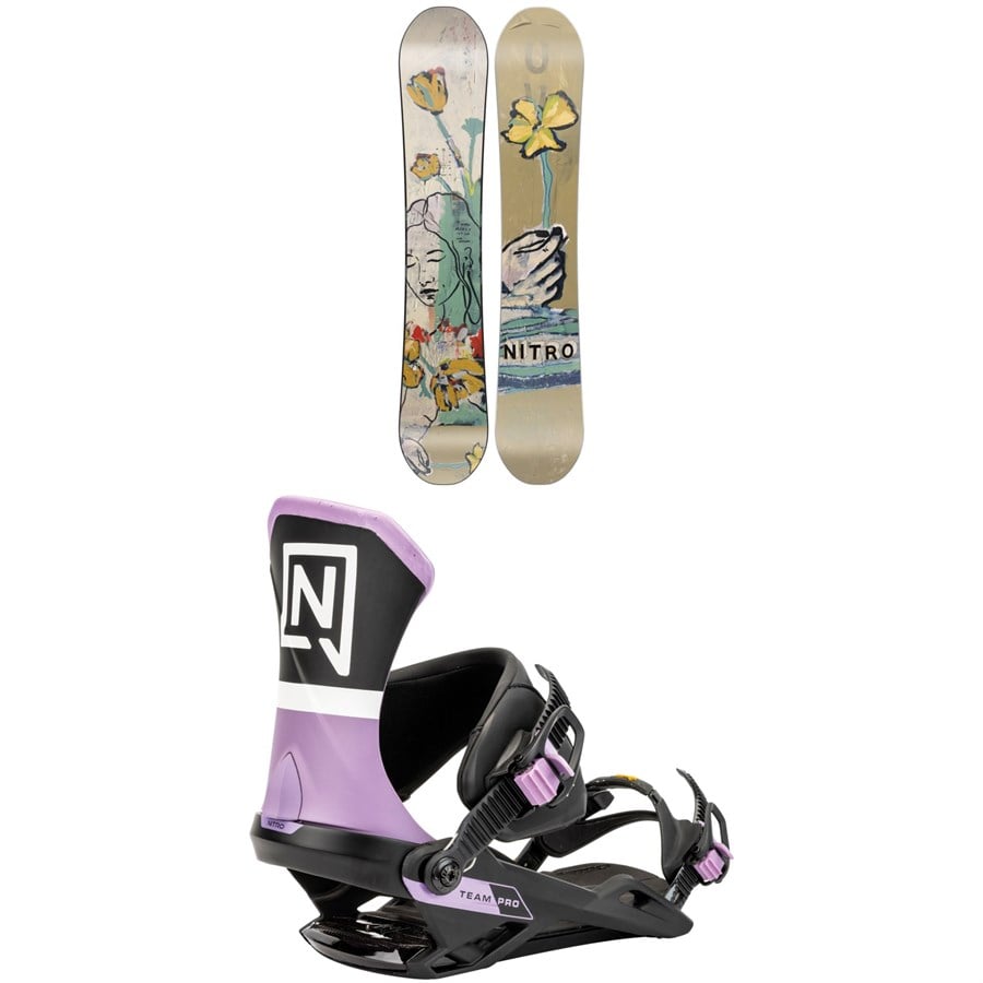 Nitro Mercy Snowboard + Team Pro Snowboard Bindings - Women's 2025