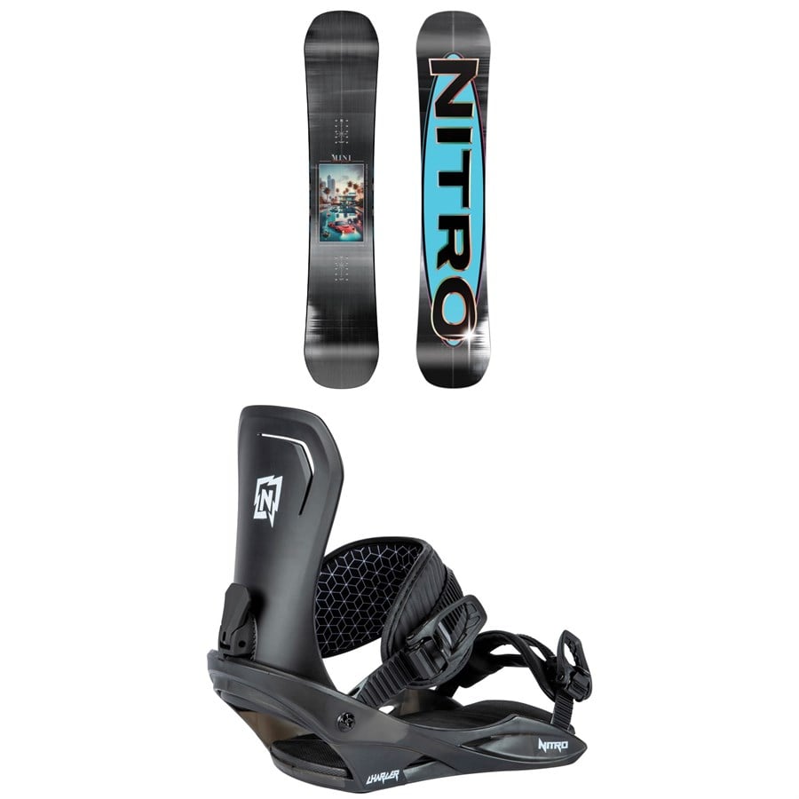 Nitro Mini Thrills Snowboard + Charger Snowboard Bindings - Kids'