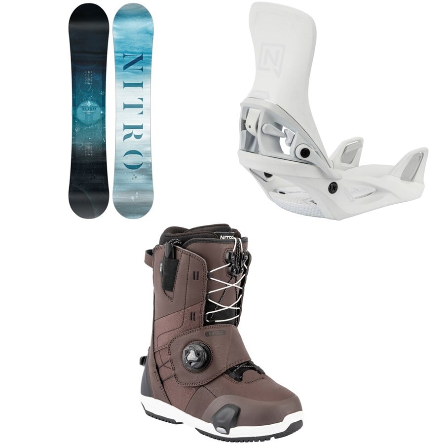 Nitro Mystique Snowboard + Step On Snowboard Bindings + Monarch Step On TLS Snowboard Boots - Women's 2026