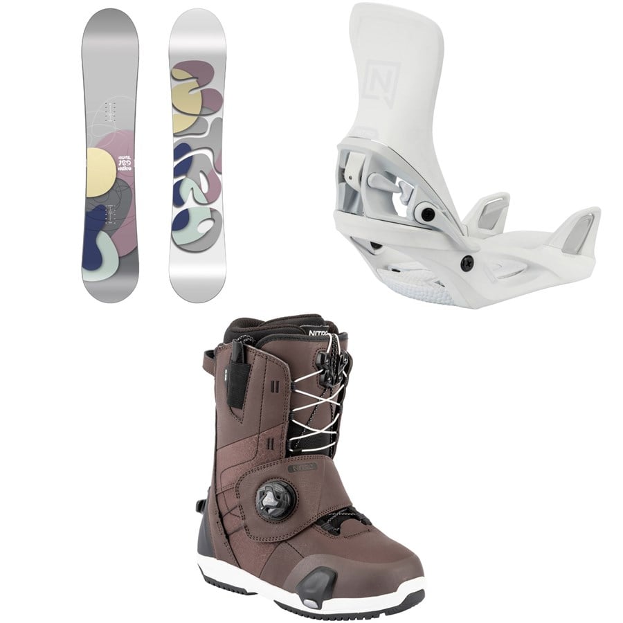 Nitro Nova Snowboard + Step On Snowboard Bindings + Monarch Step On TLS Snowboard Boots - Women's 2026