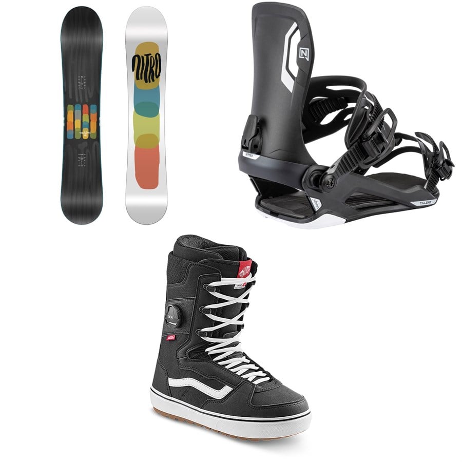 Nitro Phase Snowboard + Nitro Talent Snowboard Bindings + Vans Invado OG Snowboard Boots 2026
