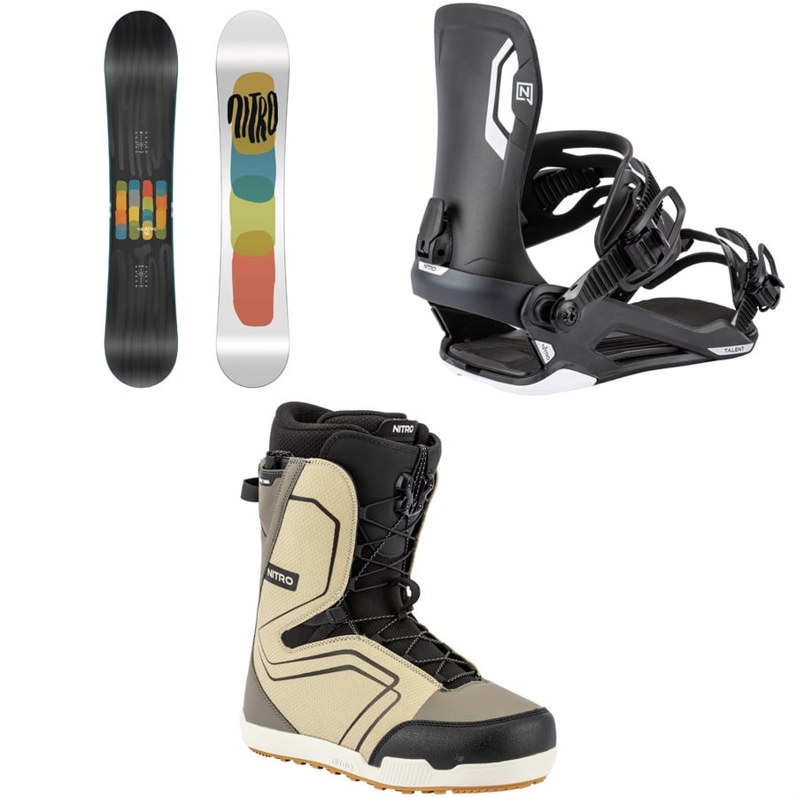 Nitro Phase Snowboard + Talent Snowboard Bindings + Sentinel Boa Snowboard Boots 2026