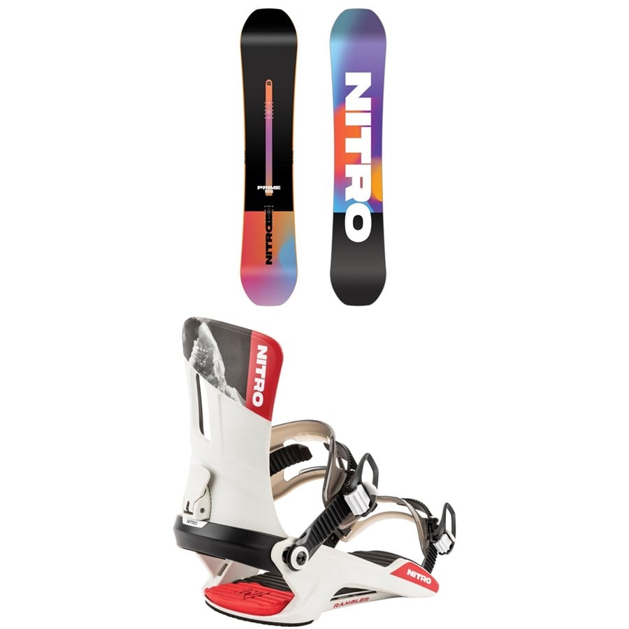 Nitro Prime Chroma Cam-Out Snowboard + Rambler Snowboard Bindings 2026