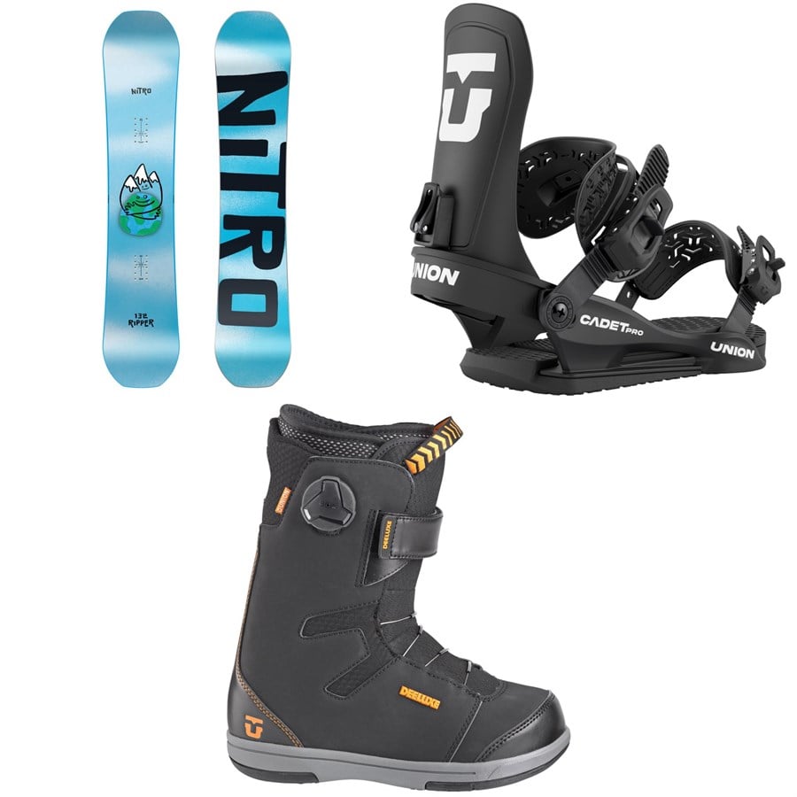 Nitro Ripper Snowboard + Union Cadet Pro Snowboard Bindings + Cadet Snowboard Boots - Kids' 2026