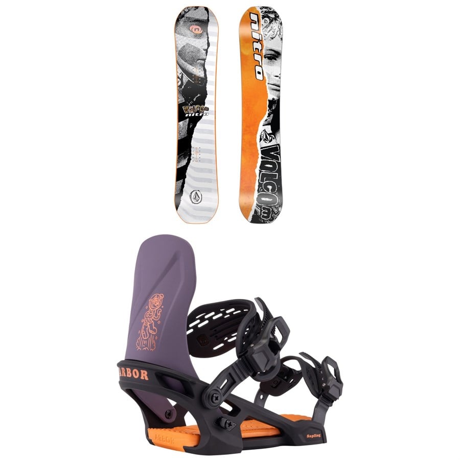 Nitro Ripper x Volcom Snowboard + Arbor Sapling Snowboard Bindings - Kids' 2026