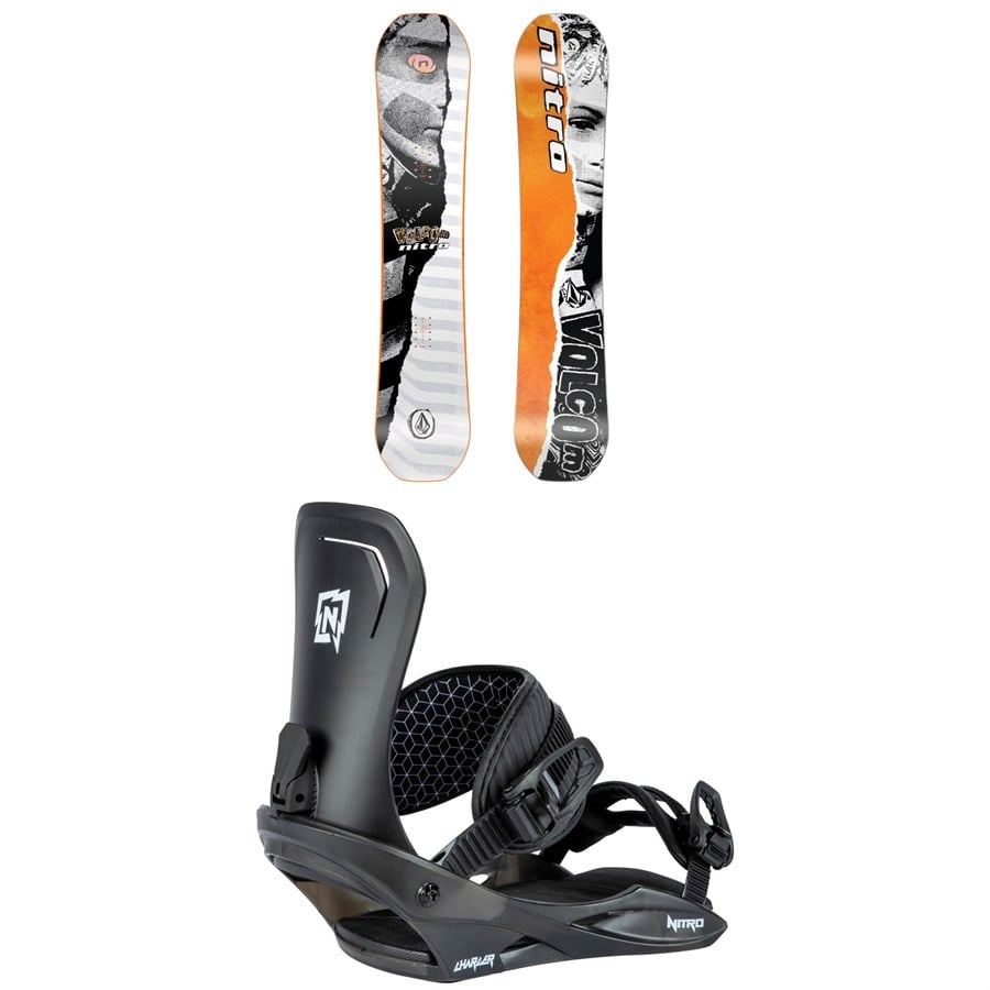 Nitro Ripper x Volcom Snowboard + Charger Snowboard Bindings - Kids'