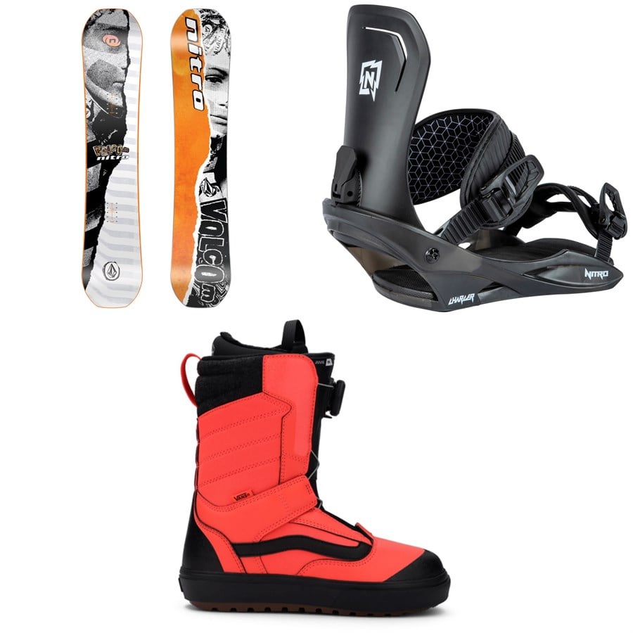 Nitro Ripper X Volcom Snowboard + Nitro Charger Snowboard Bindings + Vans Juvie OG Snowboard Boots - Kids' 2026