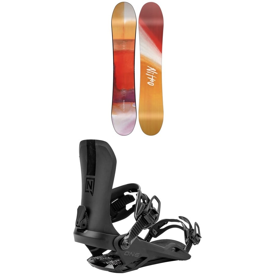 Nitro Santoku Snowboard + One Snowboard Bindings 2025
