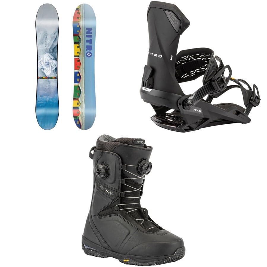 Nitro Santoku Snowboard + Team Snowboard Bindings + Team Boa Snowboard Boots 2026