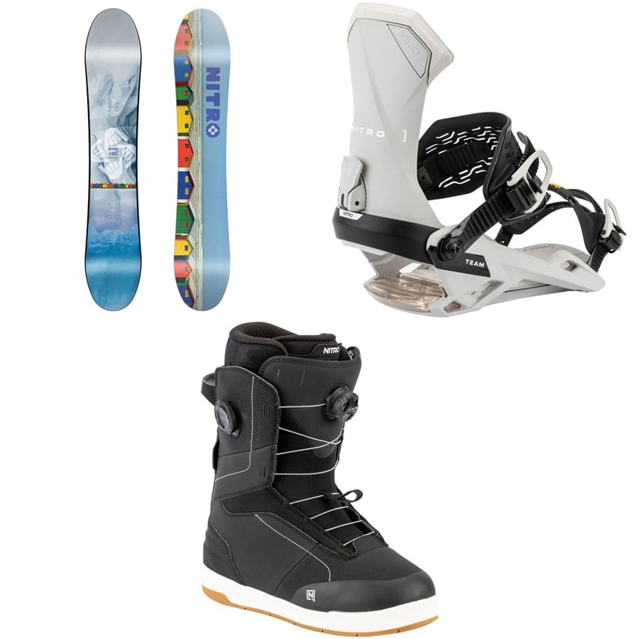 Nitro Santoku Snowboard + Team Snowboard Bindings + Venture Boa Snowboard Boots 2026