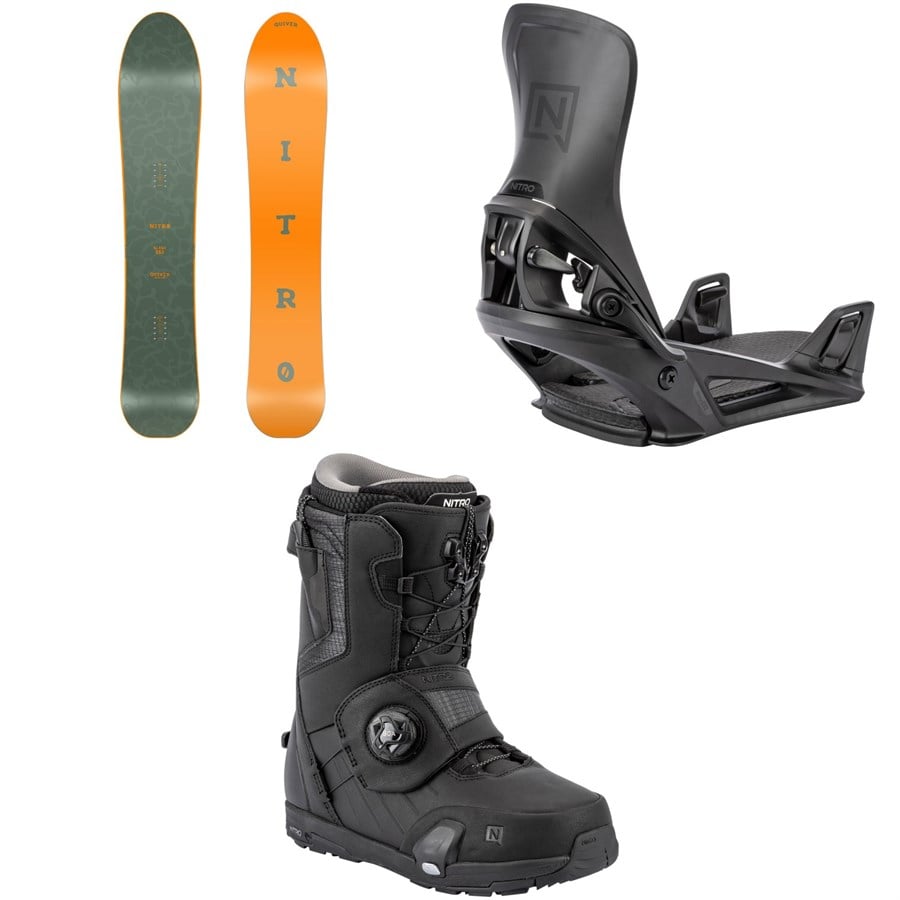 Nitro Slash Snowboard + Step On Snowboard Bindings + Profile Step On TLS Snowboard Boots 2026