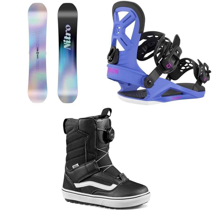 Nitro Spirit Snowboard + Union Cadet Snowboard Bindings + Vans Juvie Linerless Snowboard Boots - Kids' 2026