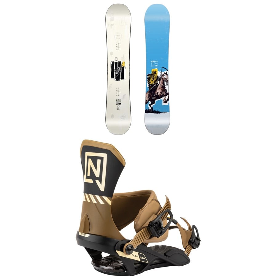 Nitro T1 Snowboard + Team Pro Snowboard Bindings 2026