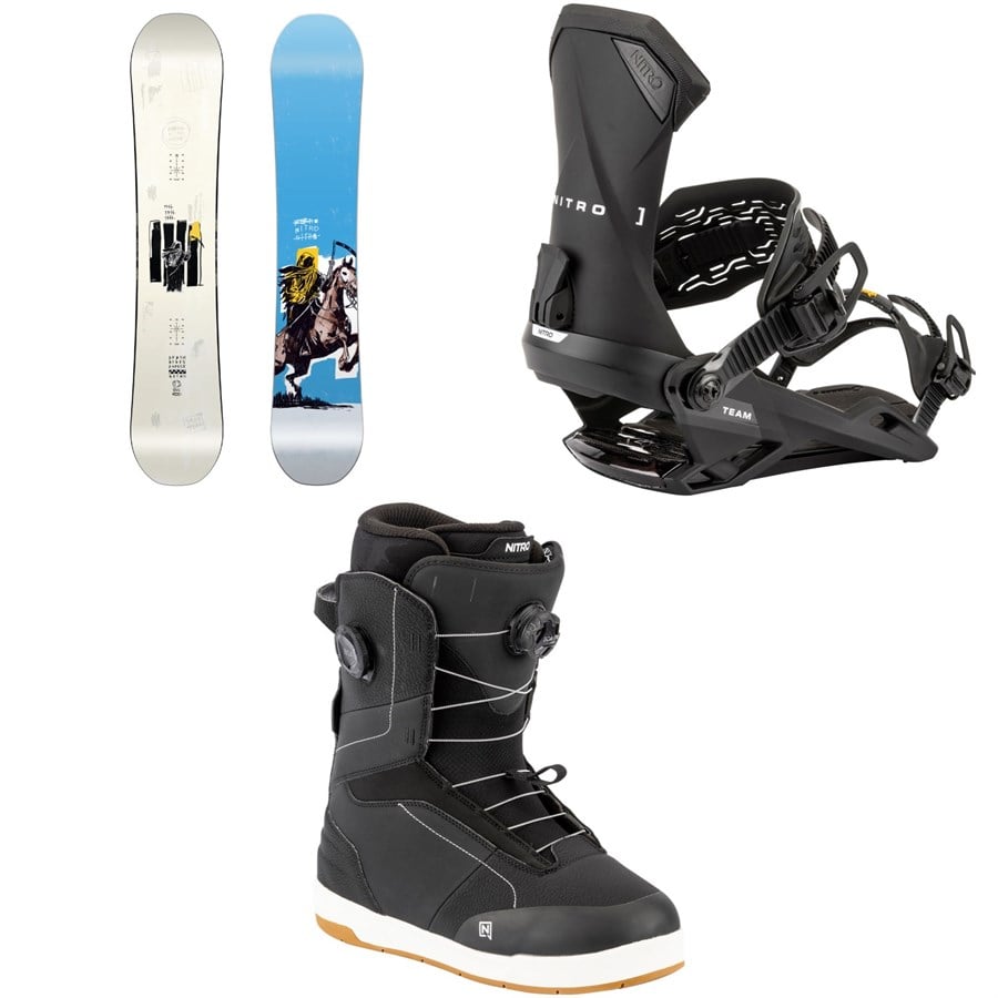 Nitro T1 Snowboard + Team Snowboard Bindings + Venture Boa Snowboard Boots 2026