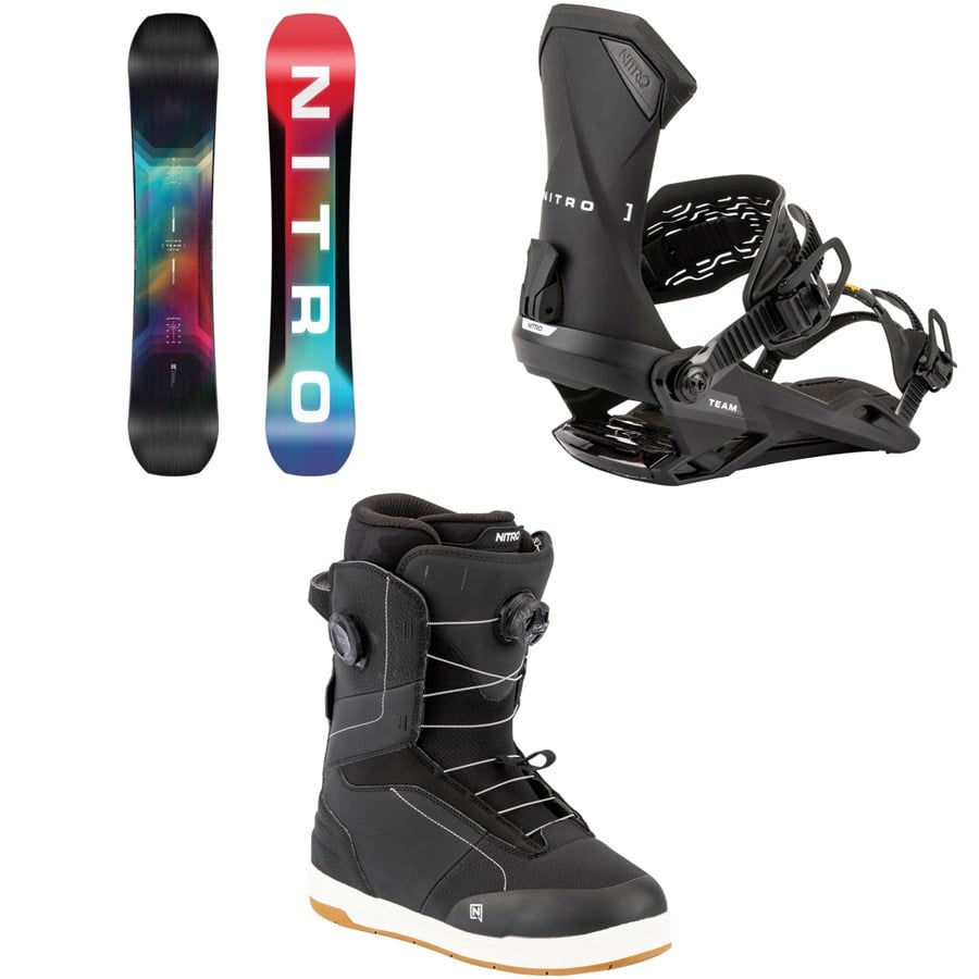 Nitro Team Snowboard + Team Snowboard Bindings + Venture Boa Snowboard Boots 2026
