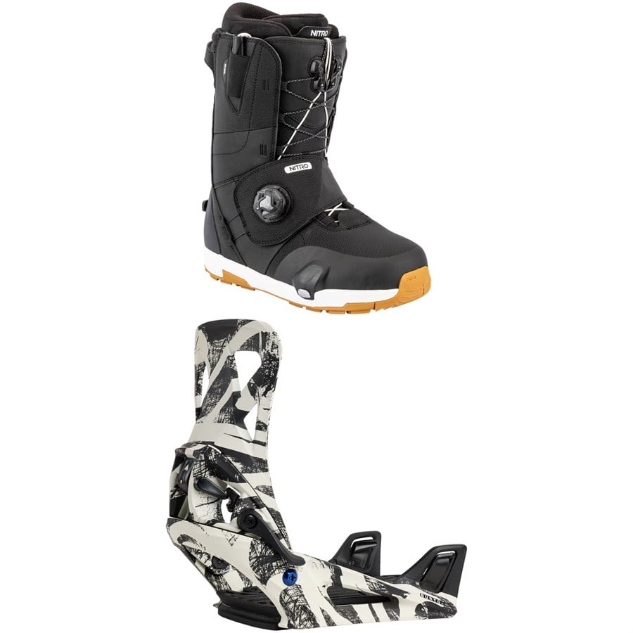 Nitro Venture Step On TLS Snowboard Boots + Burton Step On Snowboard Bindings 2026