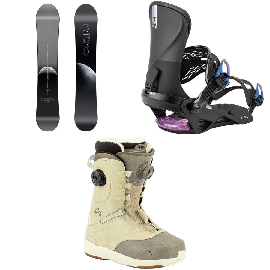 Nitro Victoria Snowboard + Fate Snowboard Bindings + Crown Boa Snowboard Boots - Women's 2026