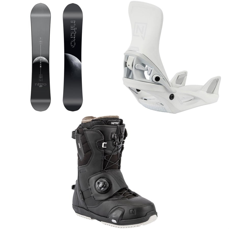 Nitro Victoria Snowboard + Step On Snowboard Bindings + Cave Step On TLS Snowboard Boots - Women's 2026