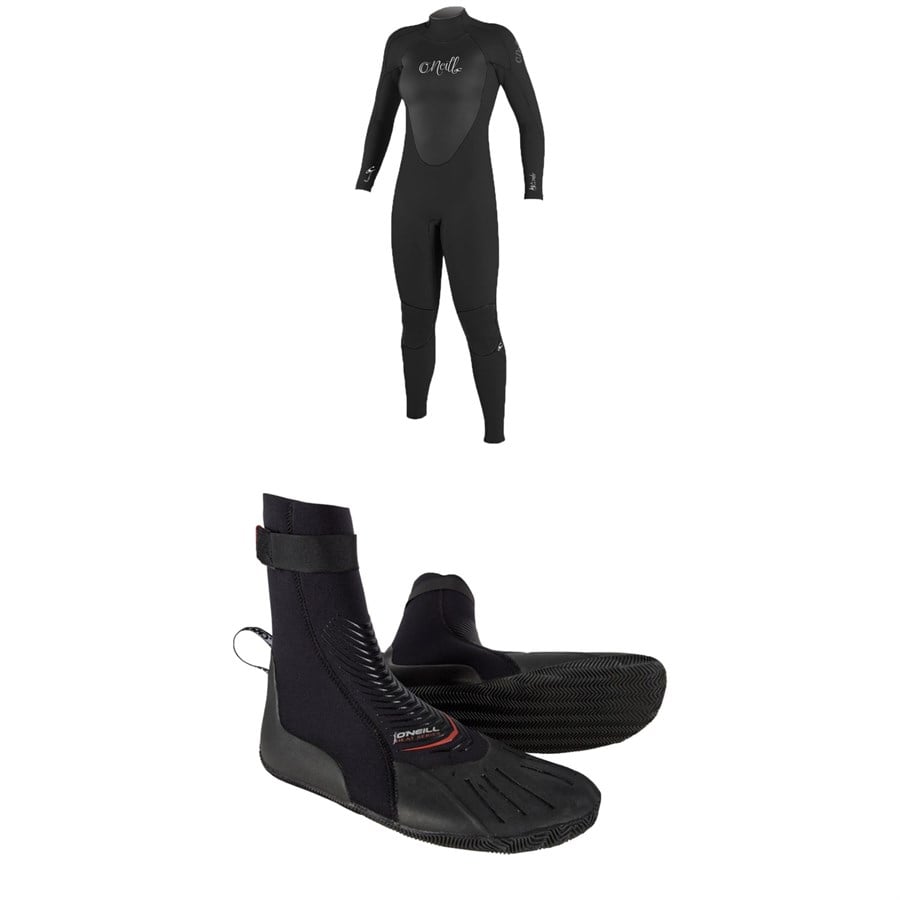 O'Neill 4/3 Epic Back Zip Wetsuit - Women's + 3mm Heat RT Wetsuit Boots