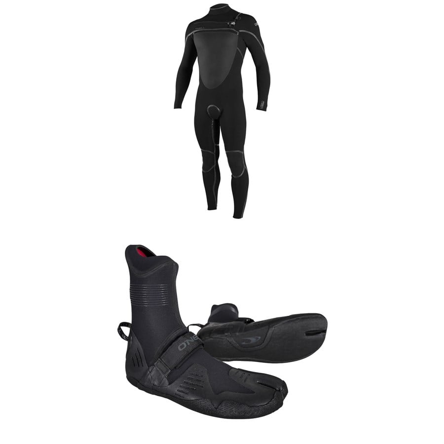 O'Neill 4/3+ Psycho Tech Chest Zip Wetsuit + 3/2 Psycho Tech Split Toe Wetsuit Boots