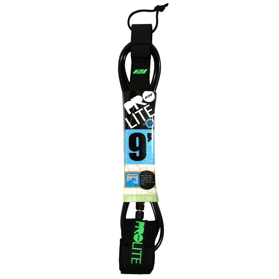 Pro-Lite 9' Freesurf Double Swivel Surfboard Leash + Sticky Bumps Basecoat Wax + Easy Grip Wax Comb