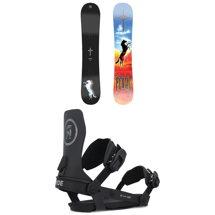 Public Snowboards Dispute Snowboard + Ride A-6 Snowboard Bindings 2025
