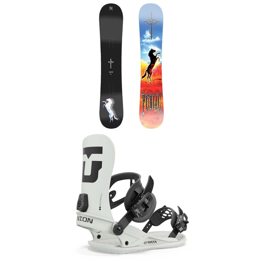 Public Snowboards Dispute Snowboard + Union Strata Snowboard Bindings 2025