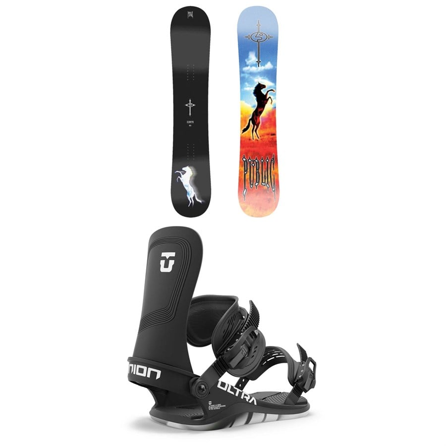 Public Snowboards Dispute Snowboard + Union Ultra Snowboard Bindings 2025