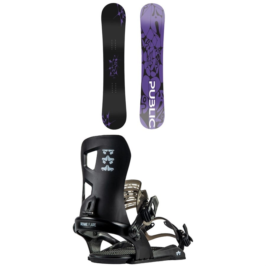 Public Snowboards General Snowboard + Rome Flare Snowboard Bindings - Women's