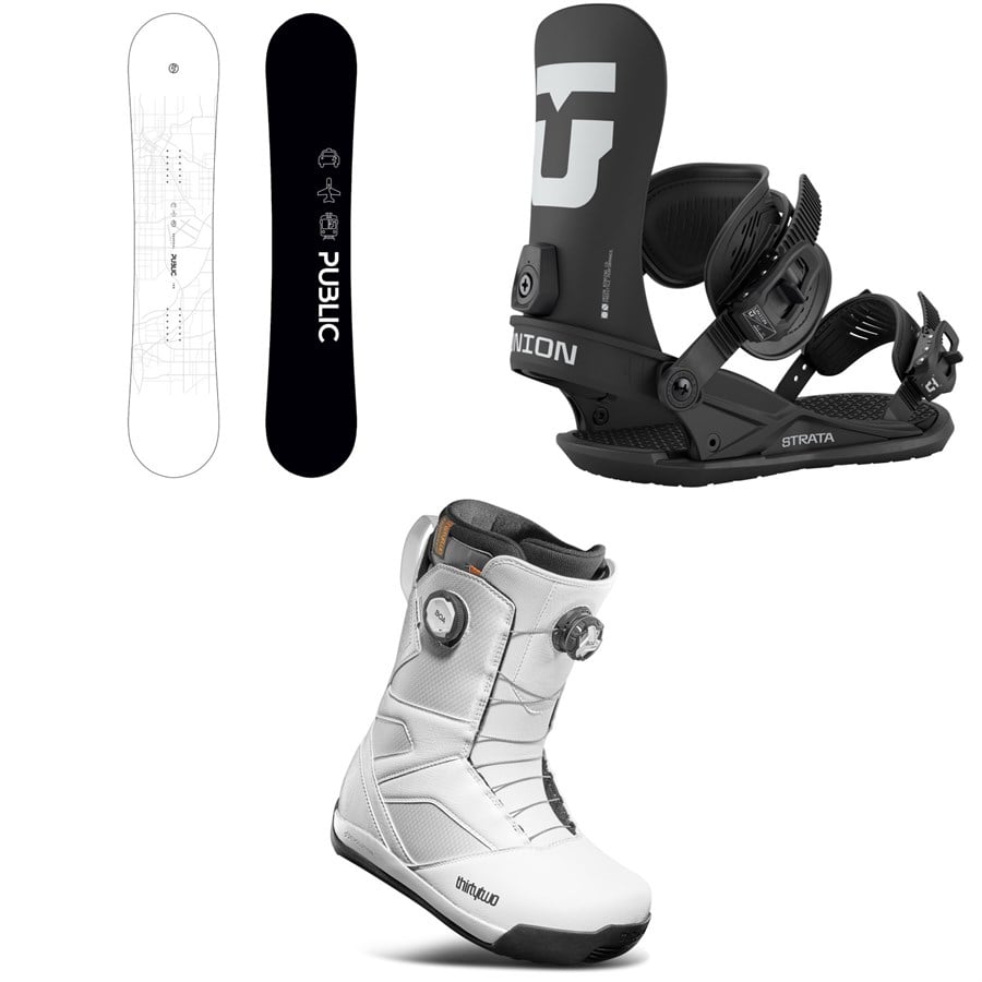 Public Snowboards General Snowboard + Union Strata Snowboard Bindings + Thirtytwo STW Double Boa Snowboard Boots 2026