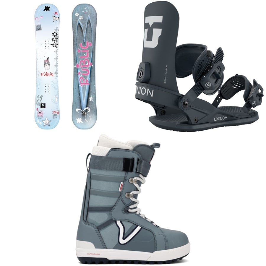 Public Snowboards Jibgurl Snowboard + Union Legacy Snowboard Bindings + Vans Hi-Standard Pro Snowboard Boots - Women's 2026