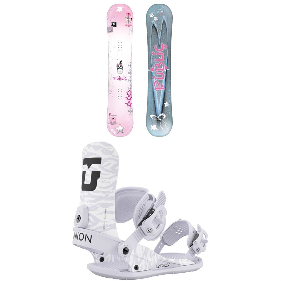 Public Snowboards Jibgurl Snowboard + Union Legacy Snowboard Bindings - Women's 2026
