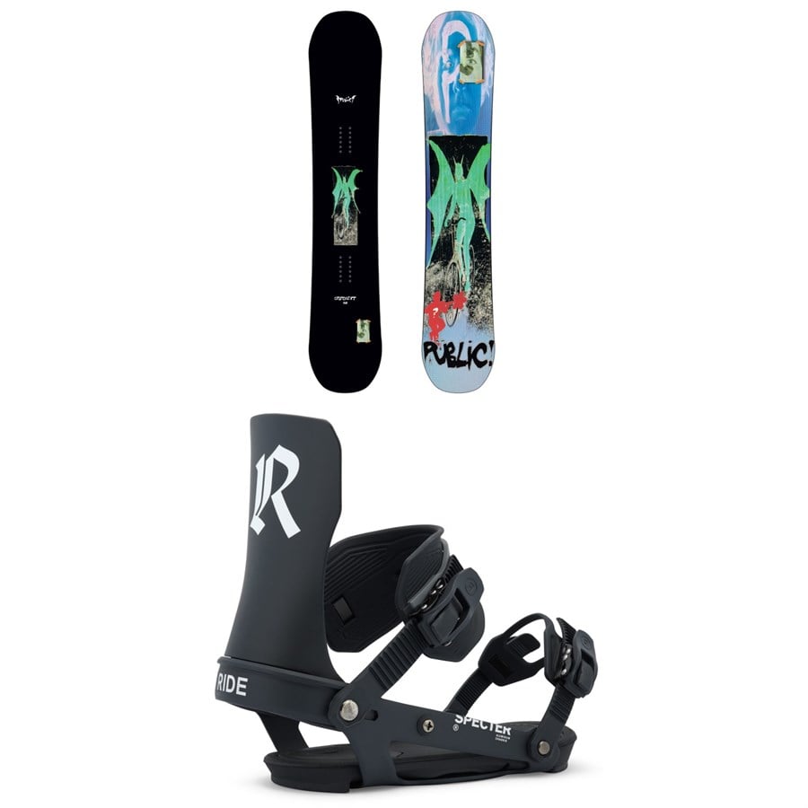 Public Snowboards Statement Snowboard + Ride Specter Snowboard Bindings 2026