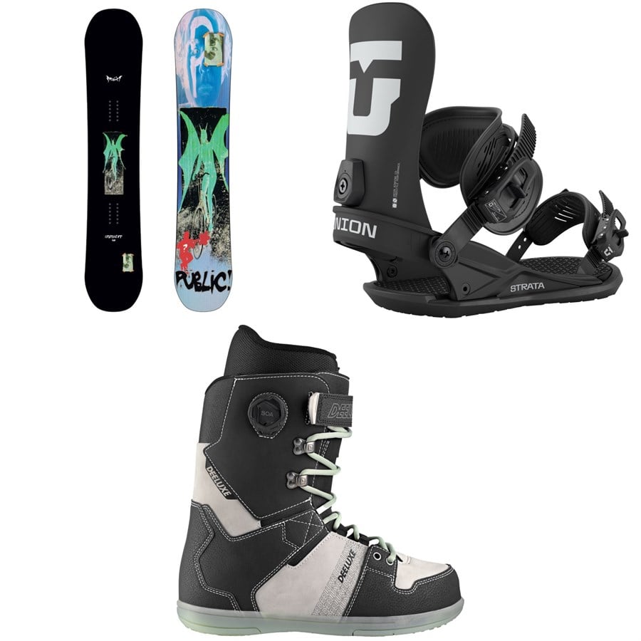 Public Snowboards Statement Snowboard + Union Strata Snowboard Bindings + Deeluxe D.N.A. Snowboard Boots 2026