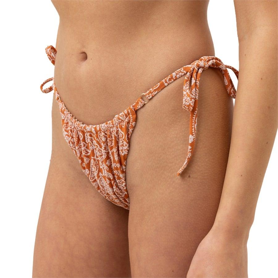 Rhythm Adina Paisley Gather Tie Side Hi Cut Bikini Bottom - Women's