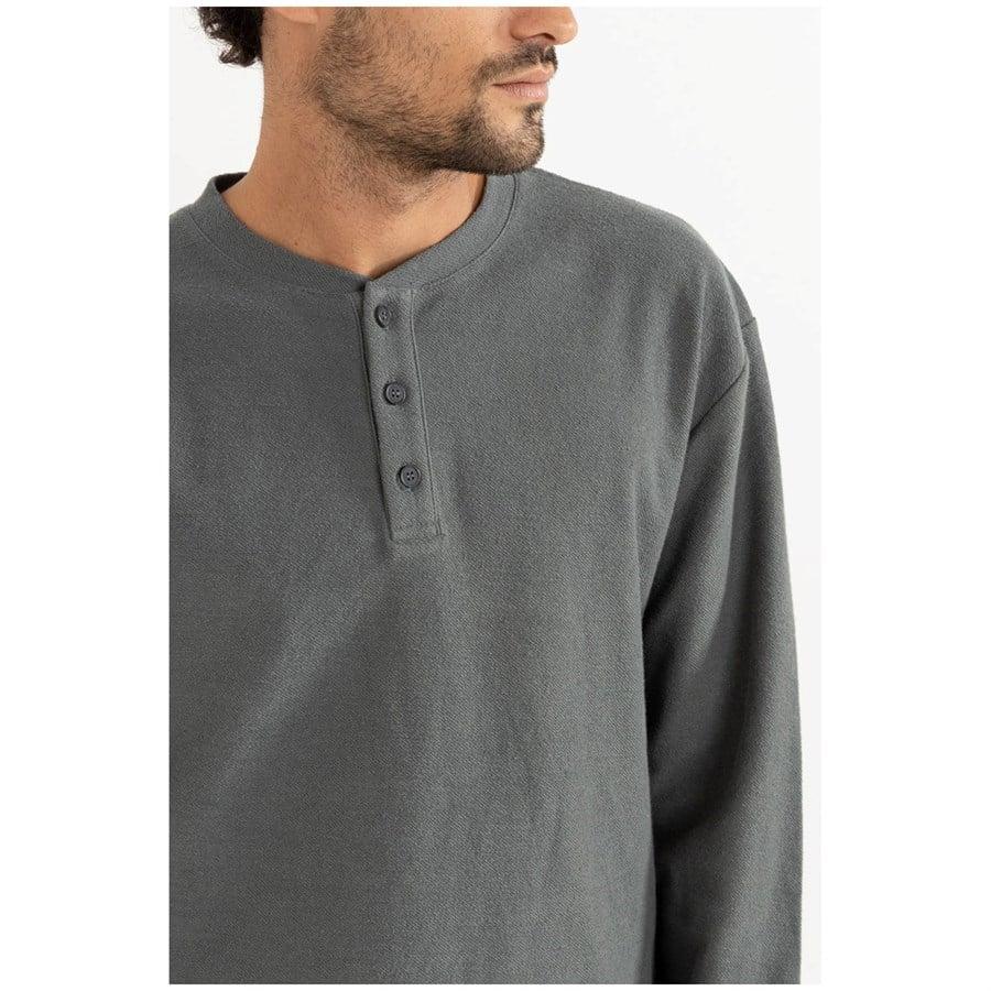 Rhythm Vintage Terry Long-Sleeve Henley Shirt - Men's