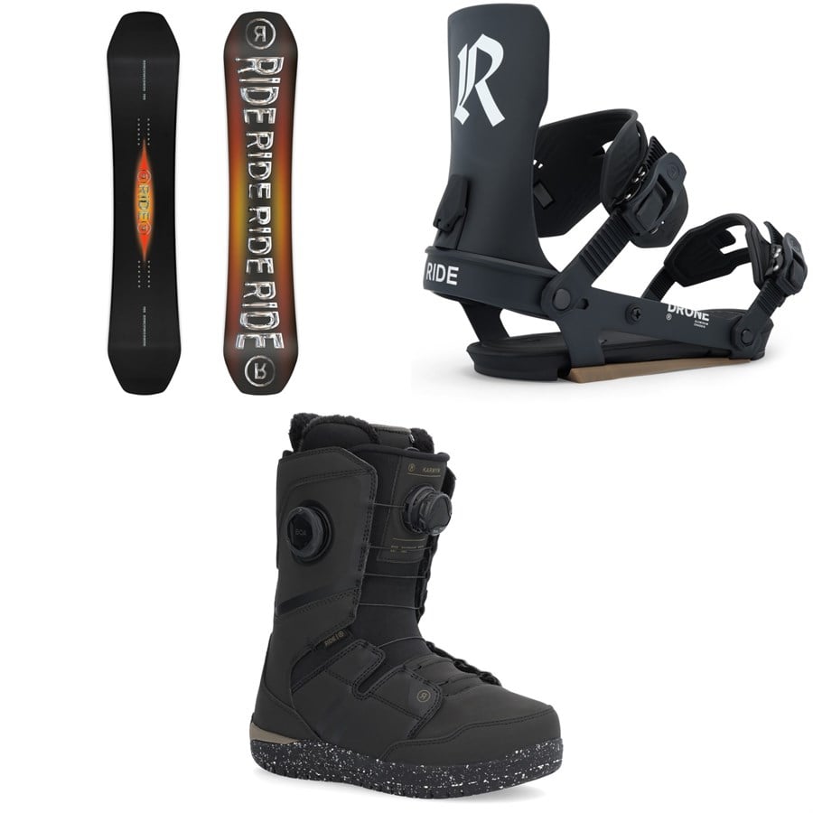 Ride Benchwarmer Snowboard + Drone Snowboard Bindings + Karmyn Zonal Snowboard Boots - Women's 2026