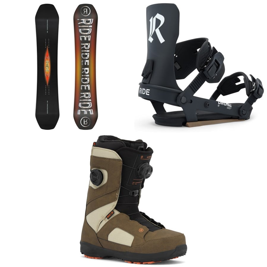 Ride Benchwarmer Snowboard + Drone Snowboard Bindings + Octave Snowboard Boots 2026