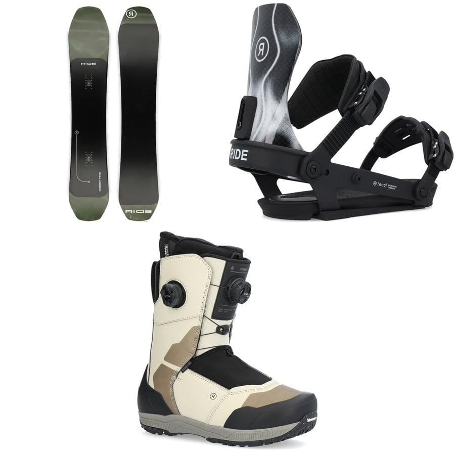 Ride Deep Fake Snowboard + A-10 Snowboard Bindings + Torrent Snowboard Boots 2025