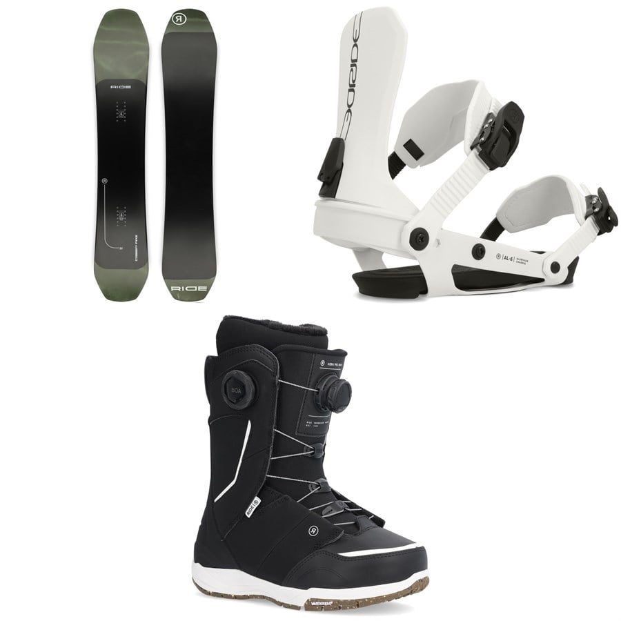 Ride Deep Fake Snowboard + AL-6 Snowboard Bindings + Hera Pro Wide Snowboard Boots - Women's 2025