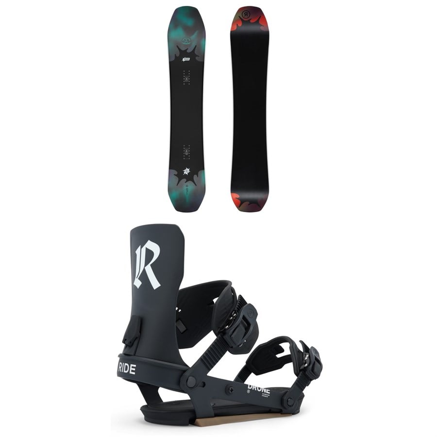 Ride Deep Fake Snowboard + Drone Snowboard Bindings 2026