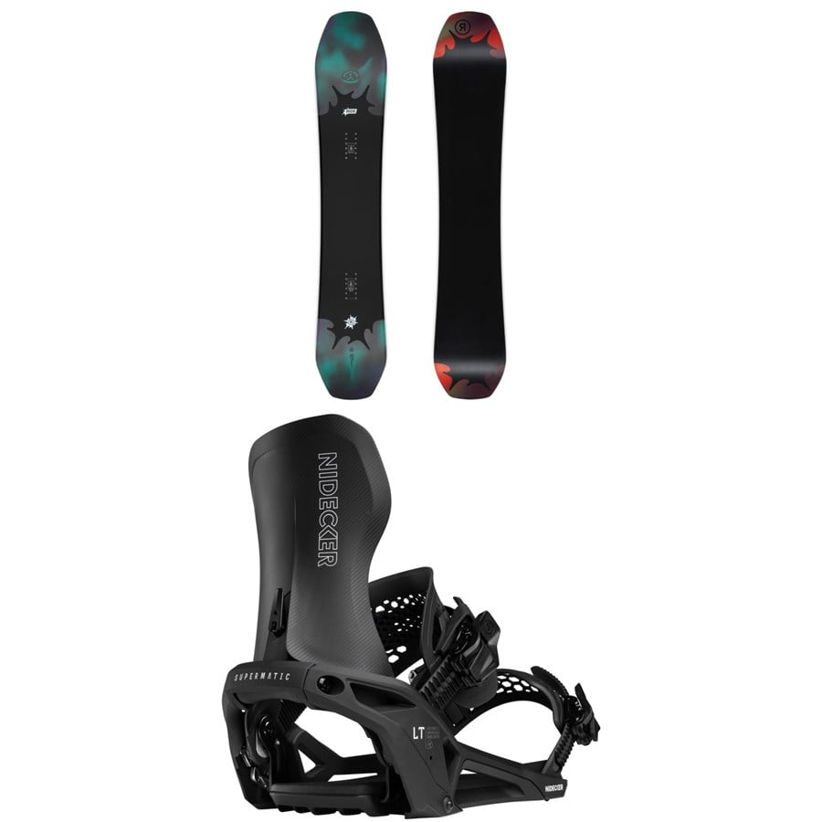 Ride Deep Fake Snowboard + Nidecker LT Supermatic Snowboard Bindings 2026