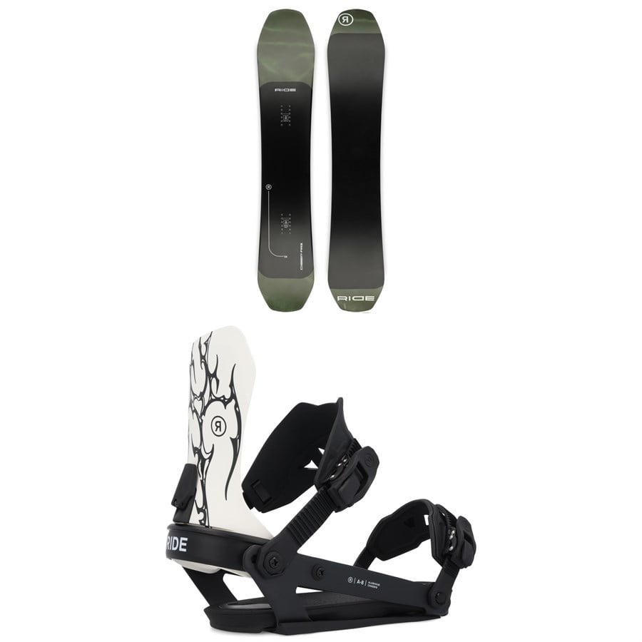 Ride Deep Fake Snowboard + Ride A-8 Snowboard Bindings 2025
