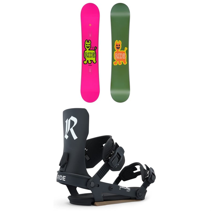 Ride Kink Snowboard + Drone Snowboard Bindings 2026
