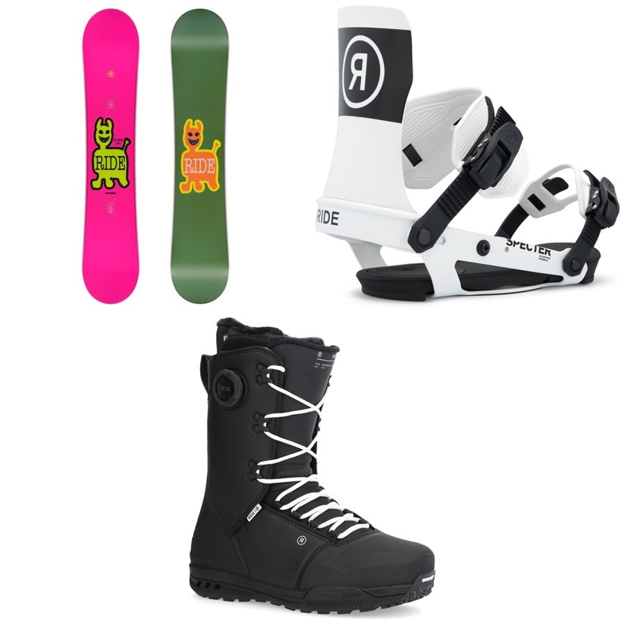 Ride Kink Snowboard + Specter Snowboard Bindings + Fuse Snowboard Boots 2026