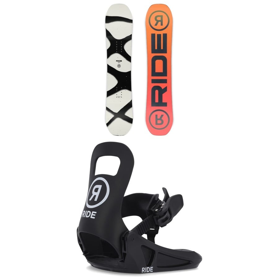Ride Lowride Snowboard + Micro Snowboard Bindings - Kids' 2026